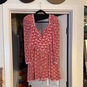 For Love of Lemons Theresa Mini Pink Heart Dress